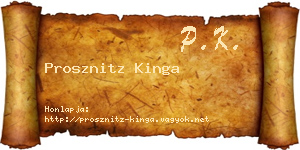 Prosznitz Kinga névjegykártya